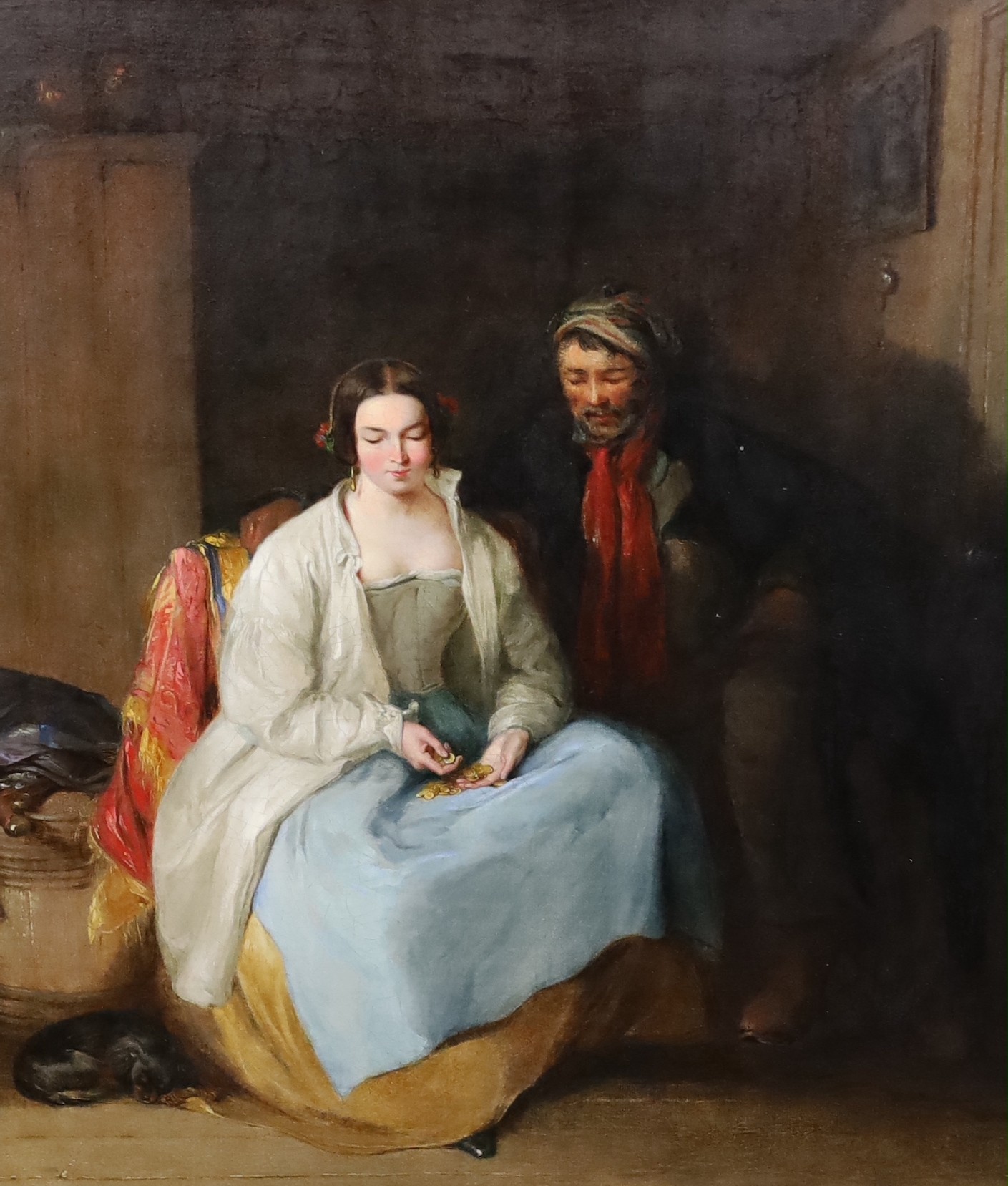 Henry Perlee Parker (British, 1795-1873), The smuggler at home after a succesful cruise, oil on canvas, 60 x 50cm